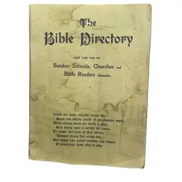 Antique 1899 Bible Directory For Sunday Schools, Churches And Bible Readers