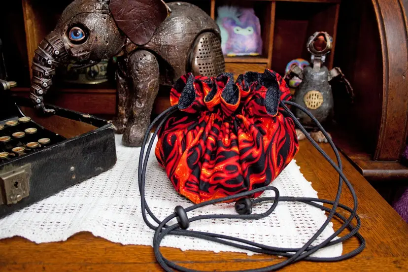 Flaming! Eight section Dice Bag