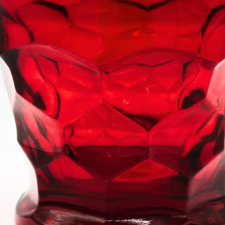 Vintage Viking Georgian Glass Ruby Red Tumbler 8 oz Retro Honeycomb Drinkware