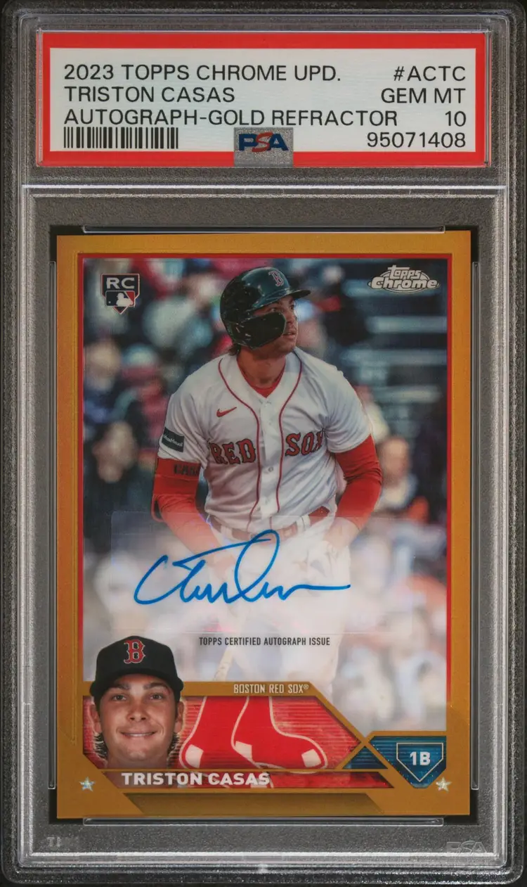2023 Topps Chrome Update Gold Refractor Auto /50 #ACTC Triston Casas PSA 10 - Boston Red Sox