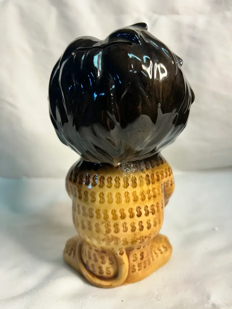 Vintage Lefton Hurbert The Harris Bank Lion Ceramic Piggy Bank