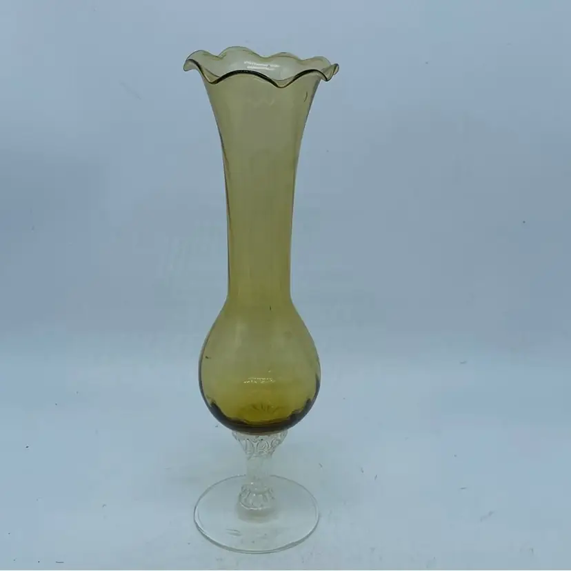 #1115 Empoli  Amber Yellow vase 8” x 2.5”