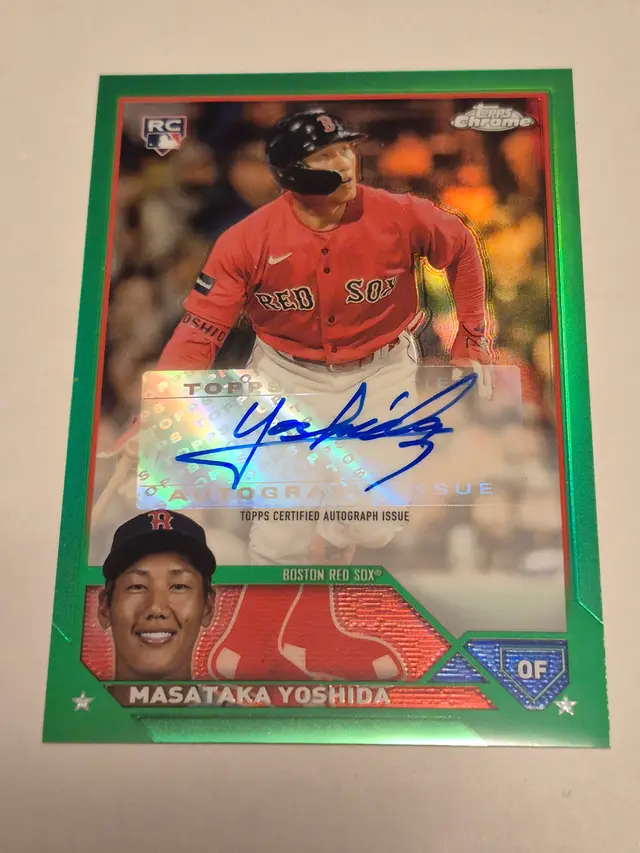 Masataka Yoshida (RC) 2023 Topps Chrome Update Green Refractor Auto /99 #AC-MY Red Sox