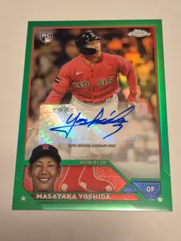 Masataka Yoshida (RC) 2023 Topps Chrome Update Green Refractor Auto /99 #AC-MY Red Sox
