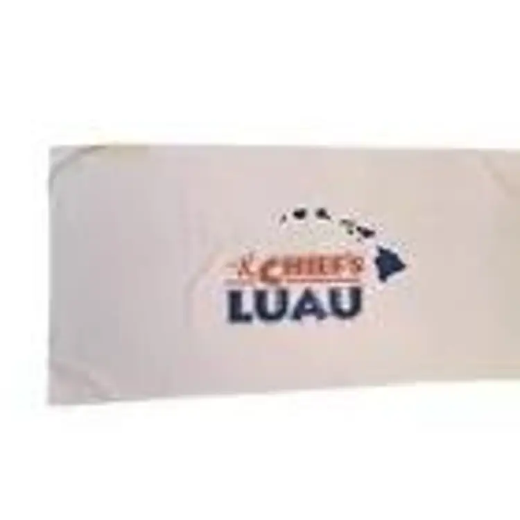 Vintage Hawaii Chief's Luau White Beach Towel HTF