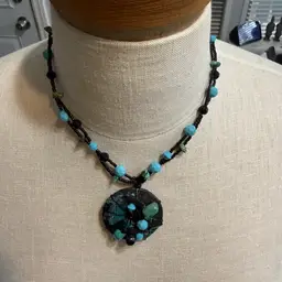 Turquoise Toned Necklace & Earrings
