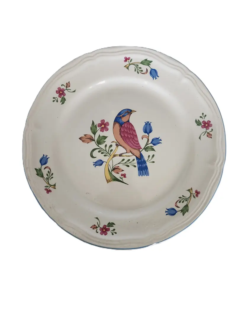 32-Tienshan Stoneware Aviary Plate 10 1/2 Inches