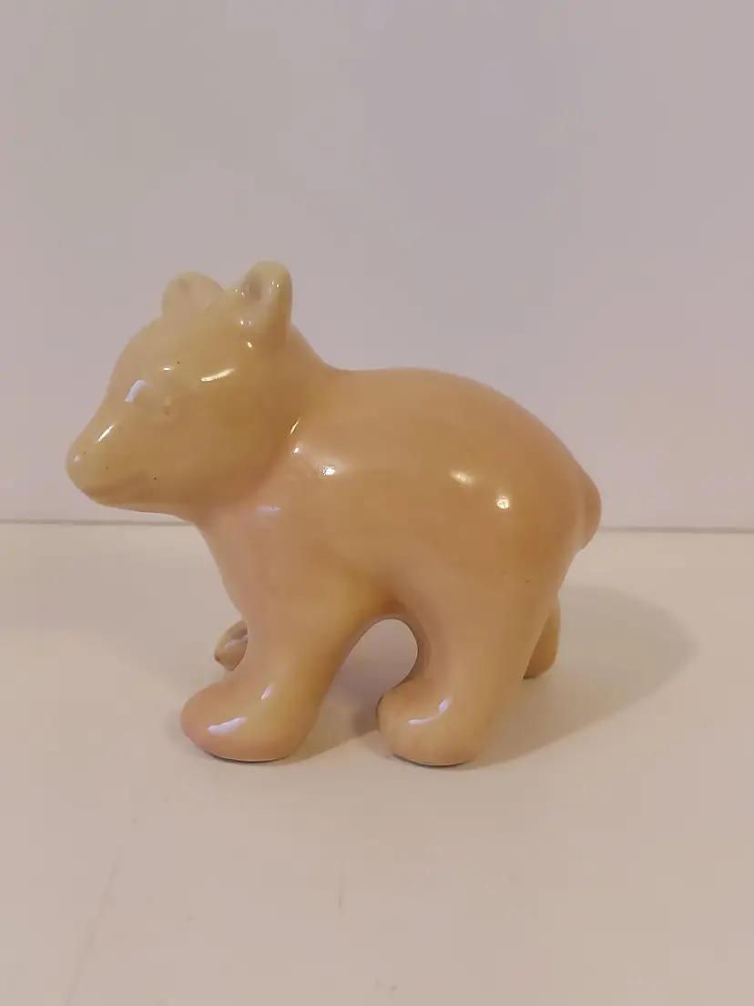 Vintage Shawnee Pottery Pale Pink Miniature Bear Figurine