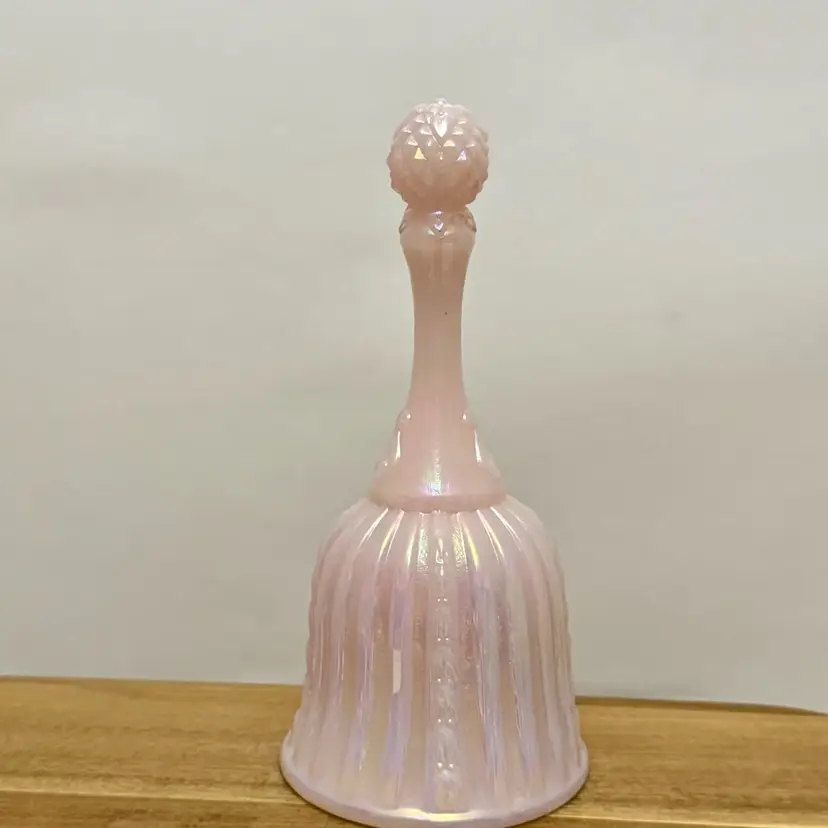 Fenton Pink Iridescent Faberge Bell