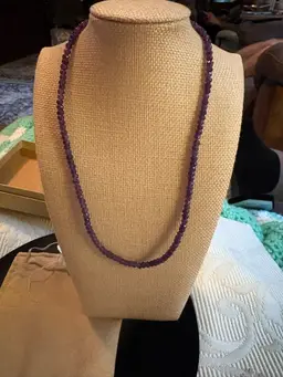 60 Ct. Amethyst & Sterling silver Bead Necklace. Artisan Collection Of India. New In Box.