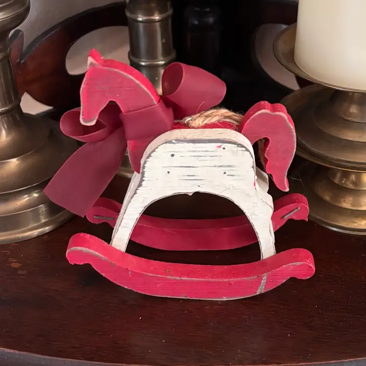 Vintage Wooden Rocking Horse Ornament