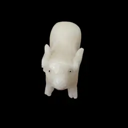 Carved Stone Pig White