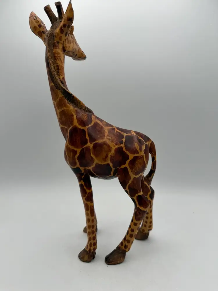 Hand Carved Wooden Giraffe 11.5”
