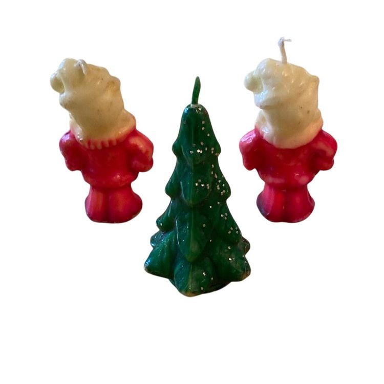 Vintage Santa And Christmas Tree Candles Choice