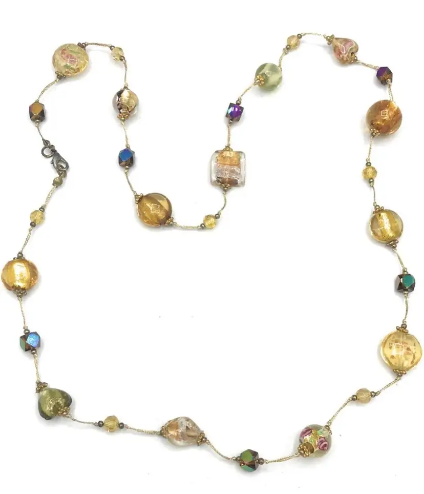 Vintage Premier Designs Secret Garden Glass Beaded Necklace