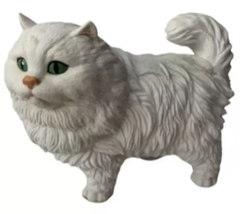 Andrea by Sadek Persian Cat Figurine 1983 Japan White Green Eyes Vintage