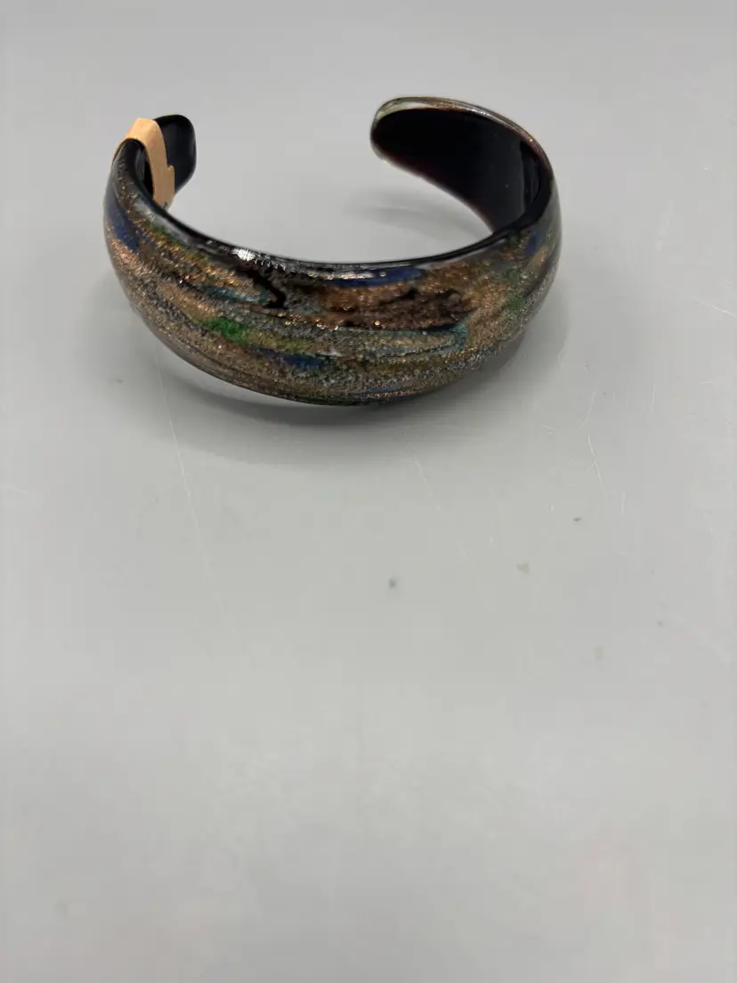 Art glass gold fleck bracelet