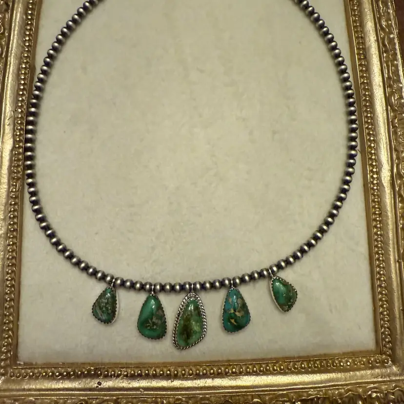 Sterling Silver Sonoran Turquoise 16” Necklace