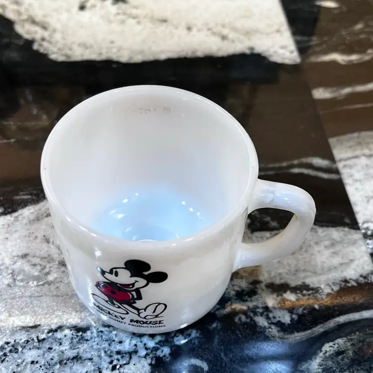 04 Vintage Federal Glass Mickey Mouse Milk, Glass Coffee Mug