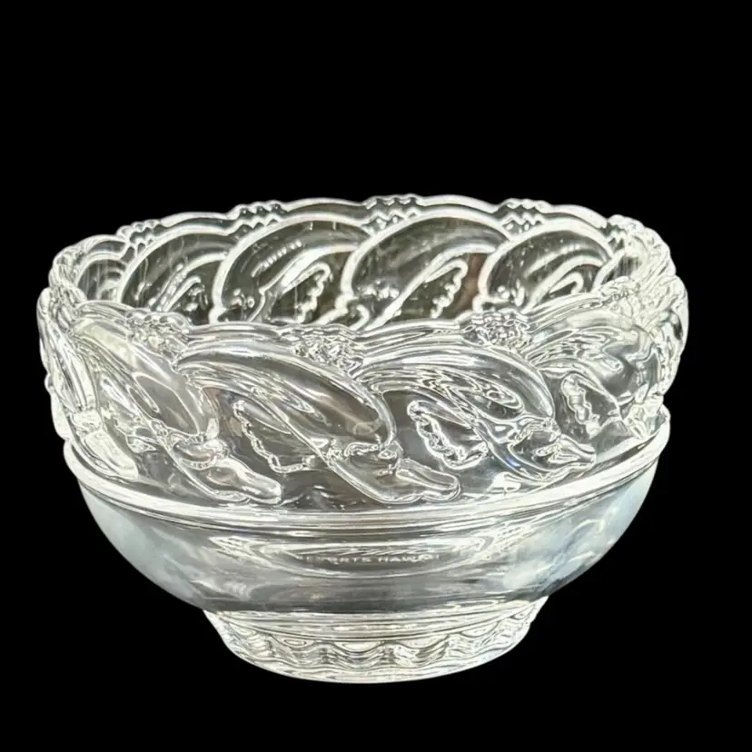 Tiffany & Co Dove Crystal Bowl Etched Prince Resorts Hawaii