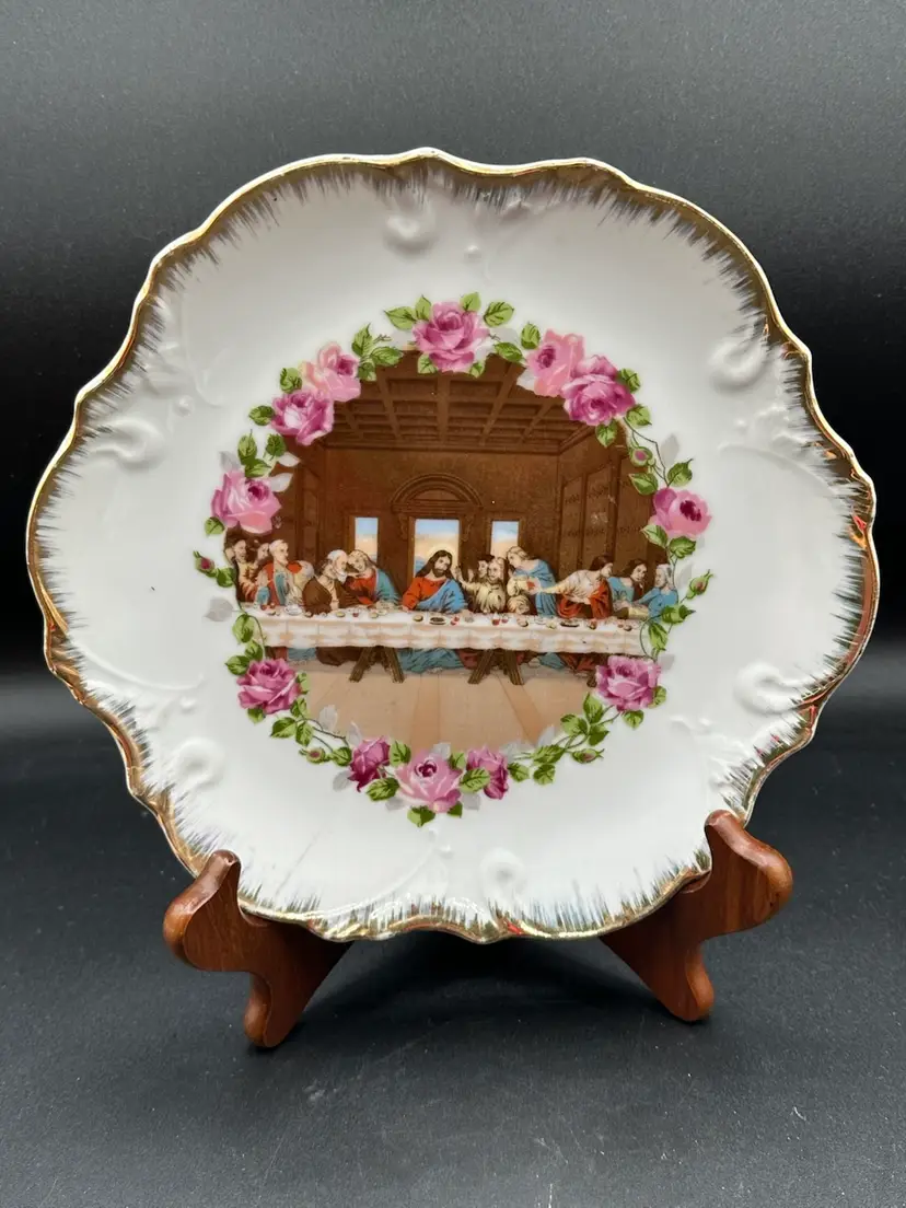 Vintage "The Last Supper" Gold Trim, JESUS & Disciples Japan " collectors plate