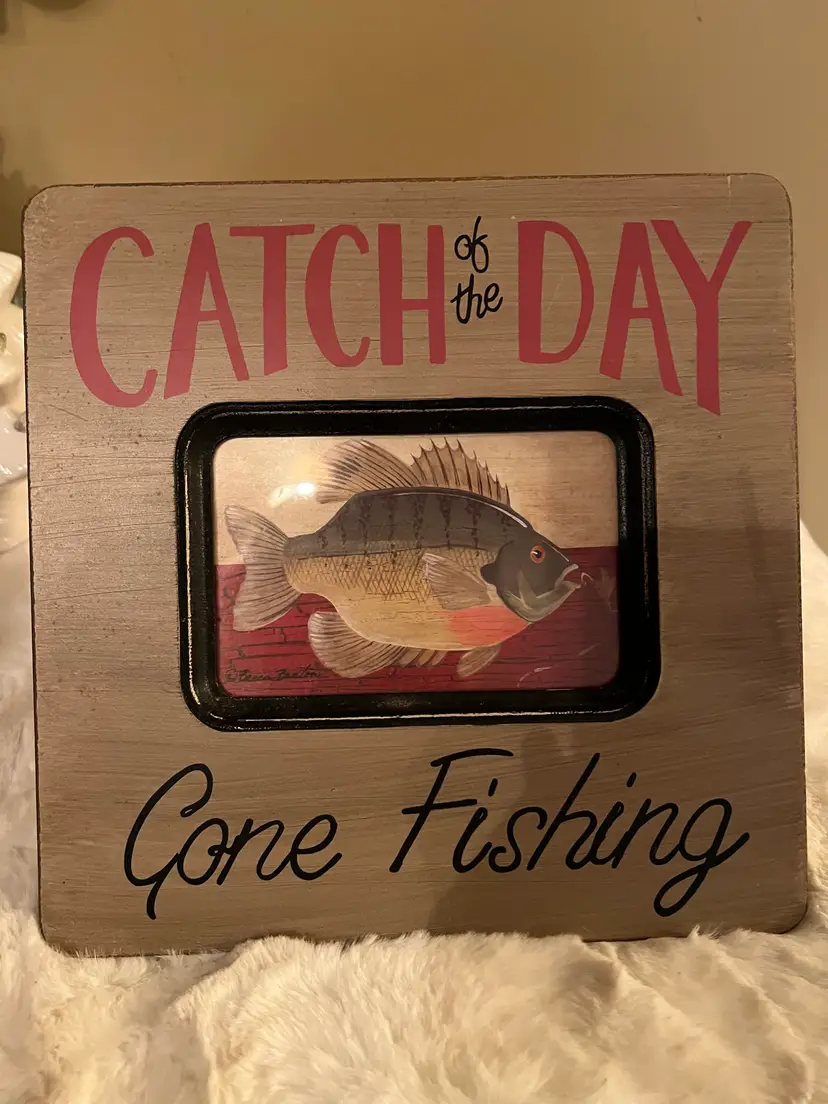 Gone Fishing Wooden Plaque