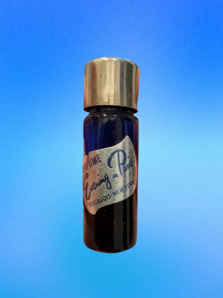 Vintage Evening In Paris Mini Cobalt Blue Glass Perfume Bottle, 1.82”