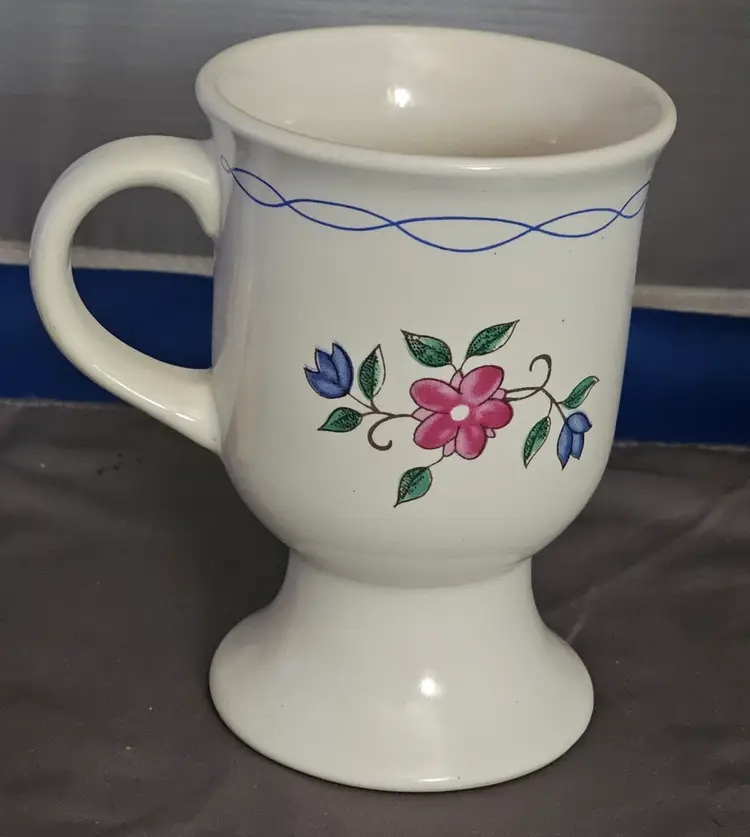 Pedestal Flower Coffee Mug Teacup BY B.I. INC