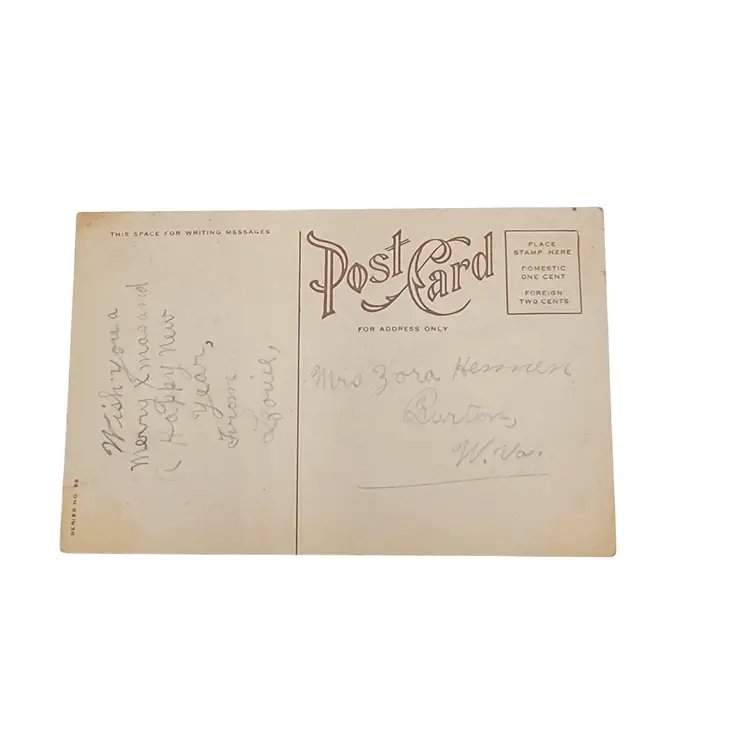 Antique Gold Foil Valentine Postcard With Heart Roses & Poem Sentimental Charm Early 1900s