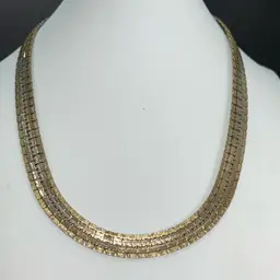Gorgeous Vintage Heavy Chain Necklace Gold Tone, 20” Long Fold over Clasp