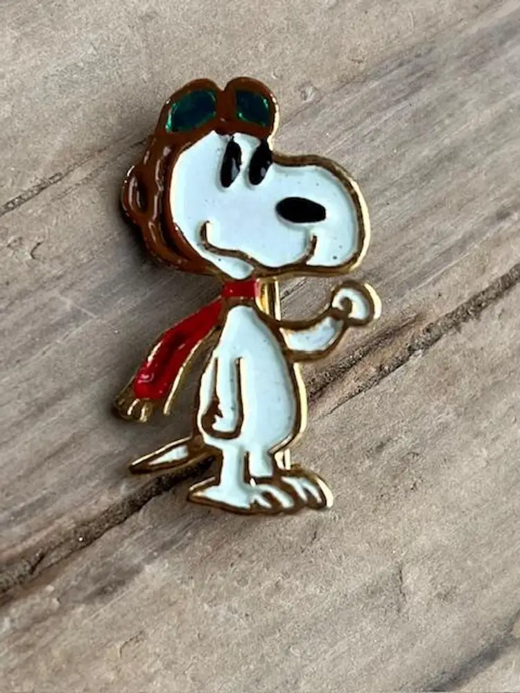 Vintage Enamel Snoopy Flying Ace Pin