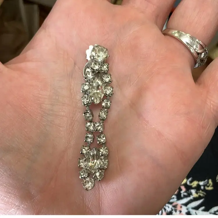 Vintage Prong Set Rhinestone Clips