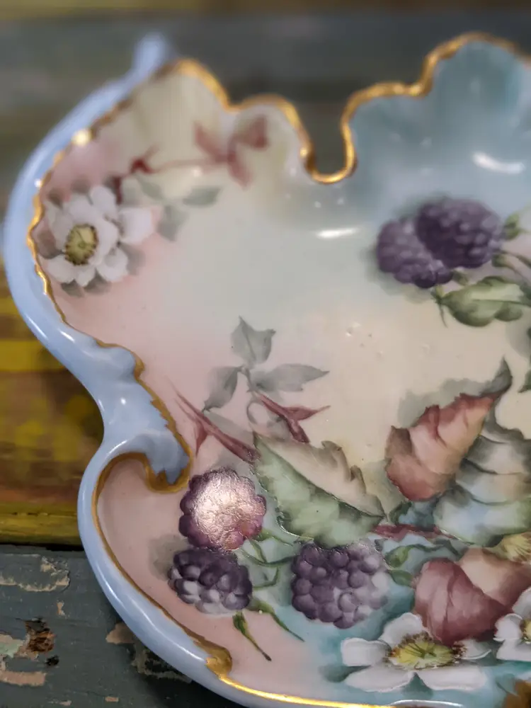 Vintage Hand painted Trinket Dish, marked