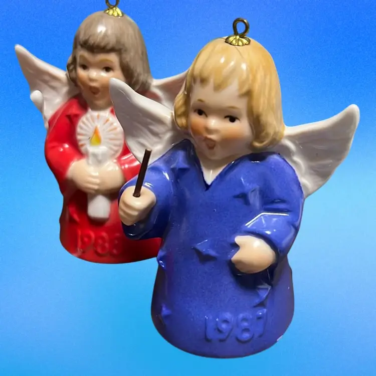 Set Of 4 Vintage Goebel Angel Bells 1987, 88, 89, and 90