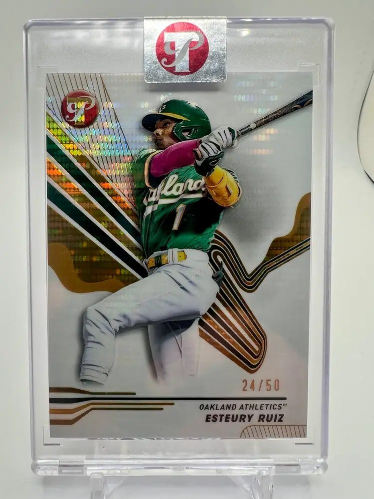 Esteury Ruiz 2024 Topps Pristine Encased Gold Refractor /50 - Athletics