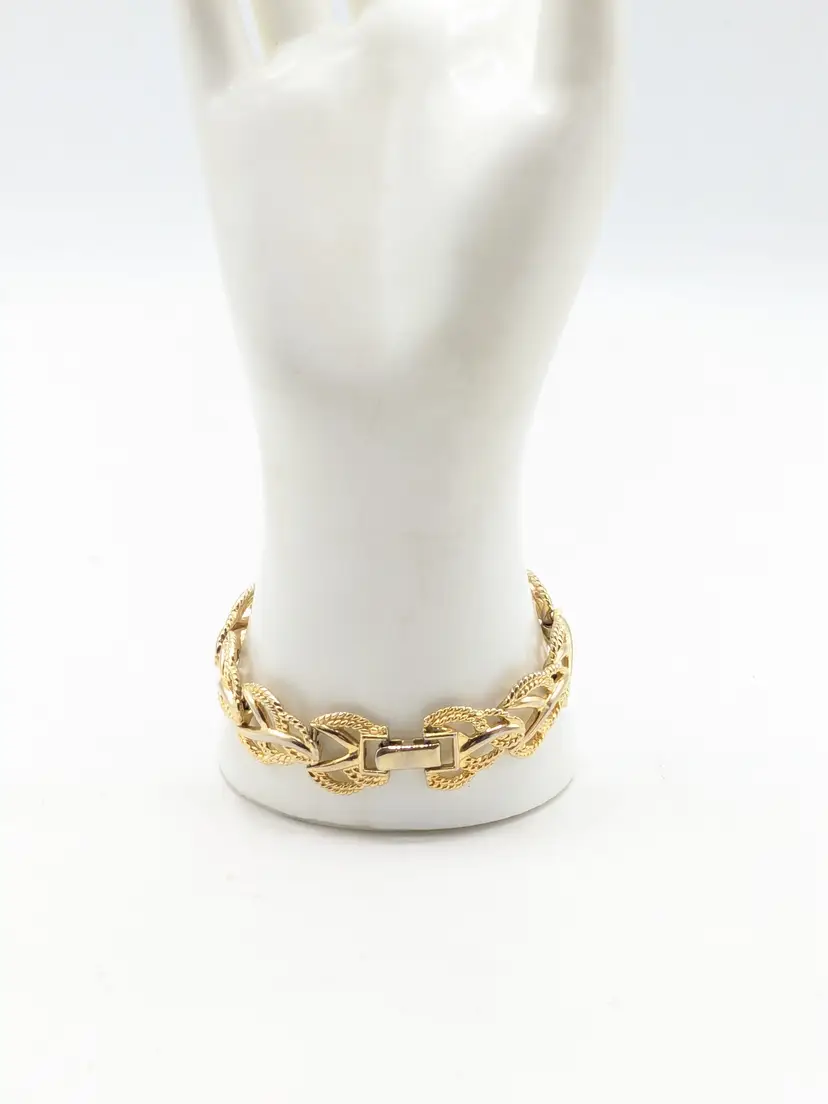 Gold Tone Braided Textured Bracelet