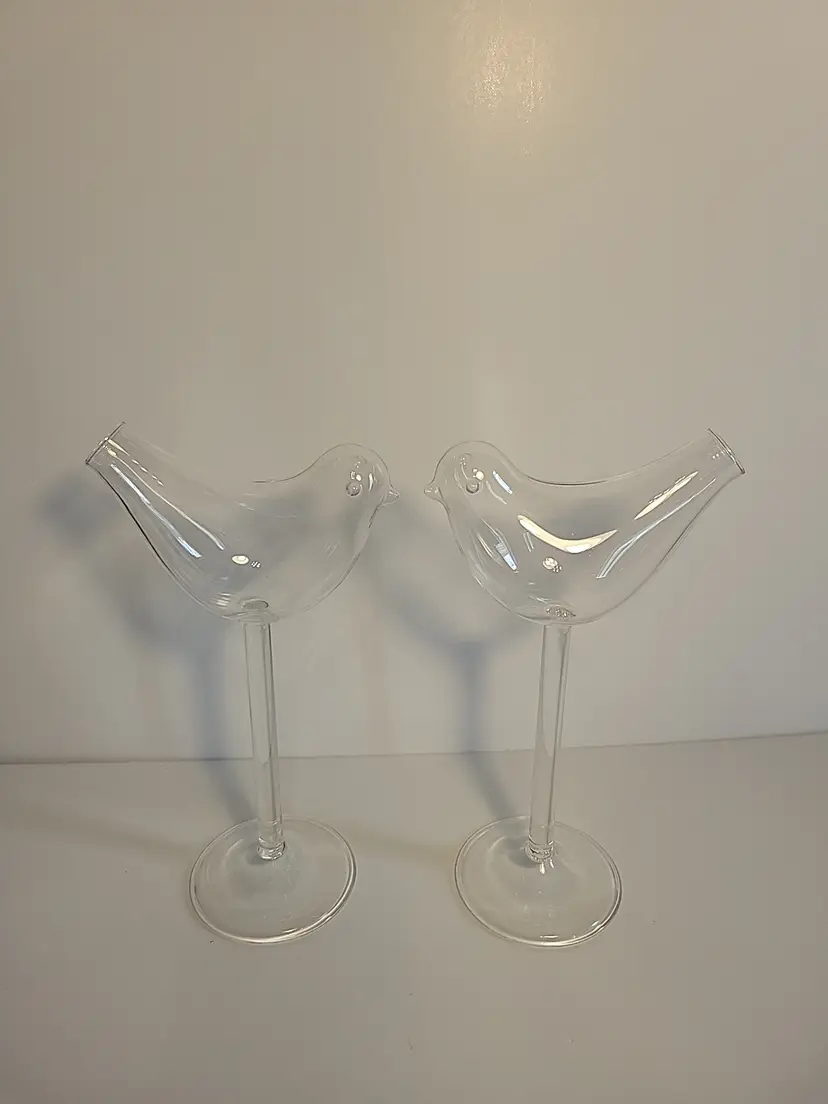 8in tall clear glass bird cocktail glass 5oz capacity