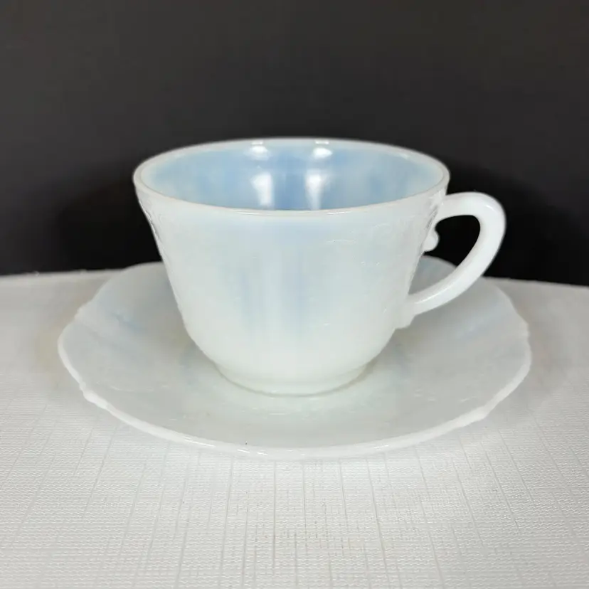 American Sweetheart Monax Cup Saucer Vintage Macbeth Evans Replacement Opalescent