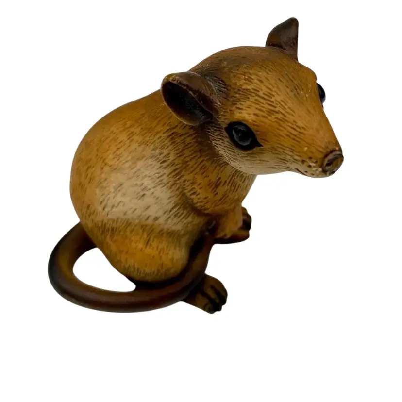 Vintage A. Lucchesi Faro (Italy) Handmade Door Mouse Resin Figurine, Signed