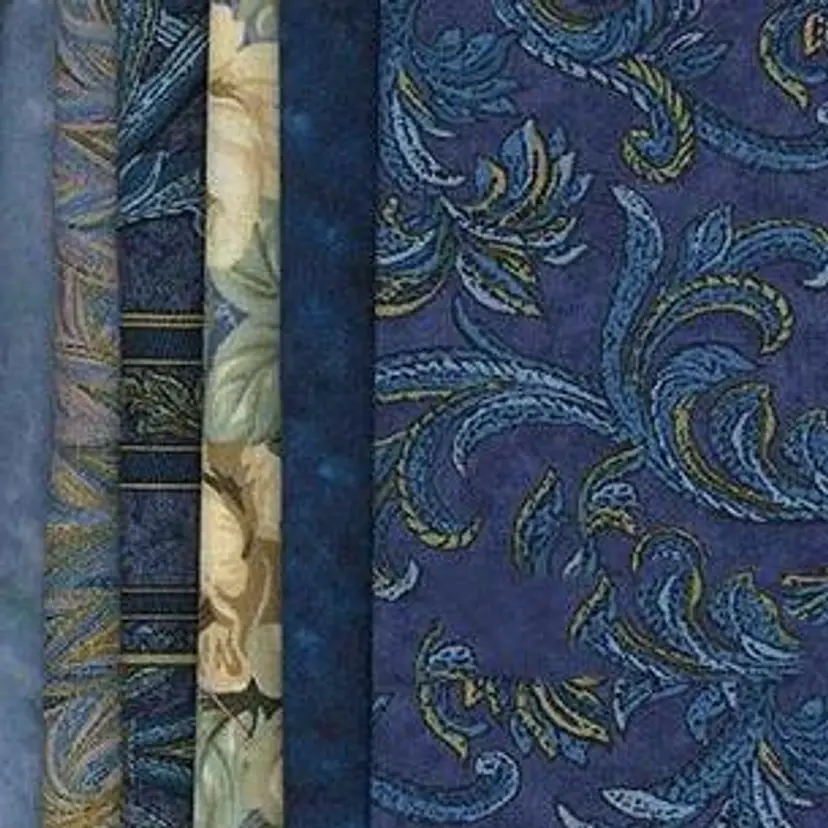 Fat Quarter Bundle of 6 Blues - Quilting Cotton Fabric