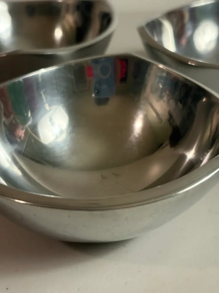 Set Of Three Nambe Tri Corner Silver Alloy Metal Small Bowls MT0809 2015
