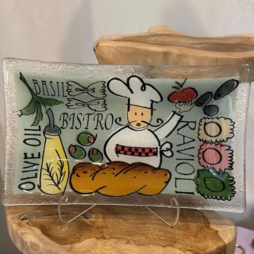 Peggy Karr Italian Chef Fused Glass Tray