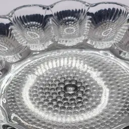 Vintage Clear Indiana Glass Hobnail Serving Plate / Deviled Egg Tray 11' Crystal Happenings
