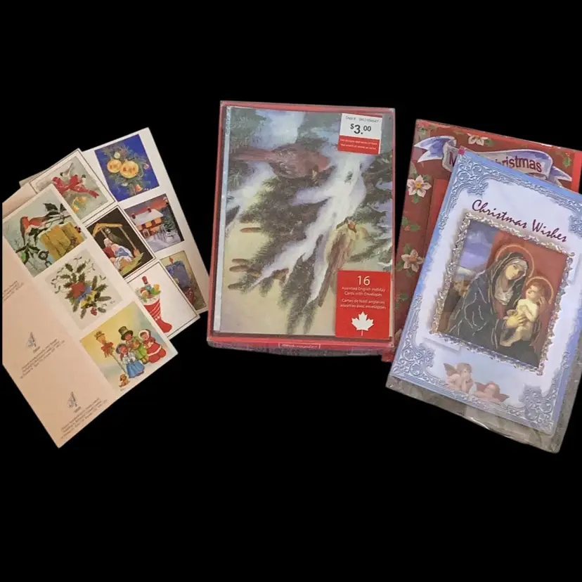 Christmas Cards, Including 2 3D Sponge Cards And Tags