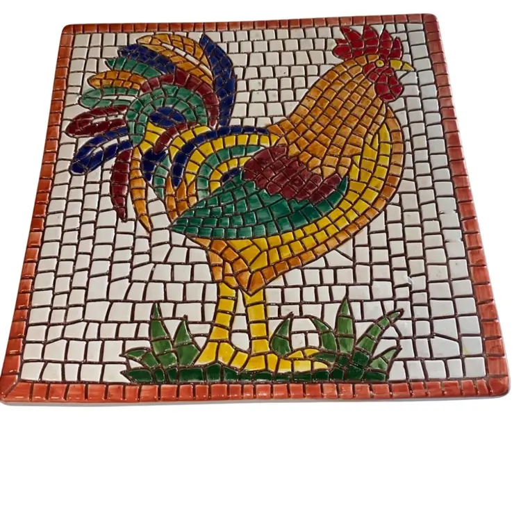 Chicken/Hen Trivet/Wall Hanging Ceramic Porcelain EUC