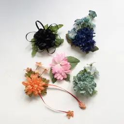 Vintage Millinery Flower Floral Handmade Hair Clips Set of 5