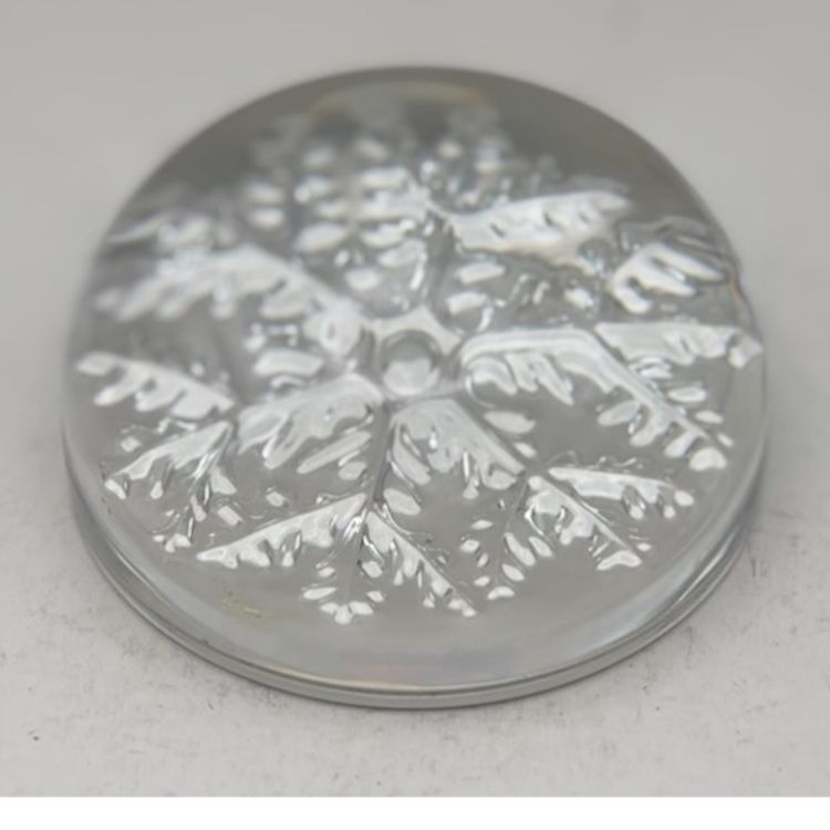 Vintage Avon Snowflake Lead Crystal Paperweight - Dome Shape