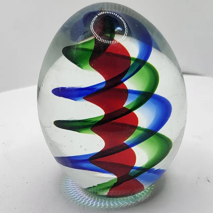 Colorful Swirl Glass Paperweight