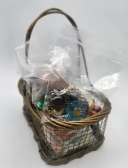 Basket of Buttons and Beads