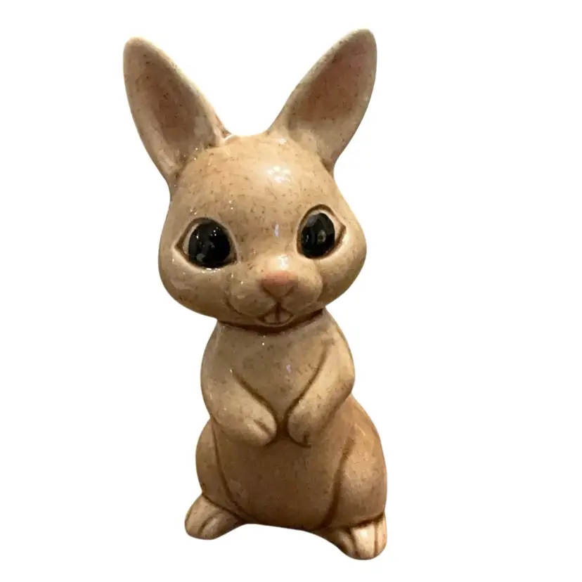 Vintage Ceramic Kitschy Bunny Rabbit 4 3/4” X 2”
